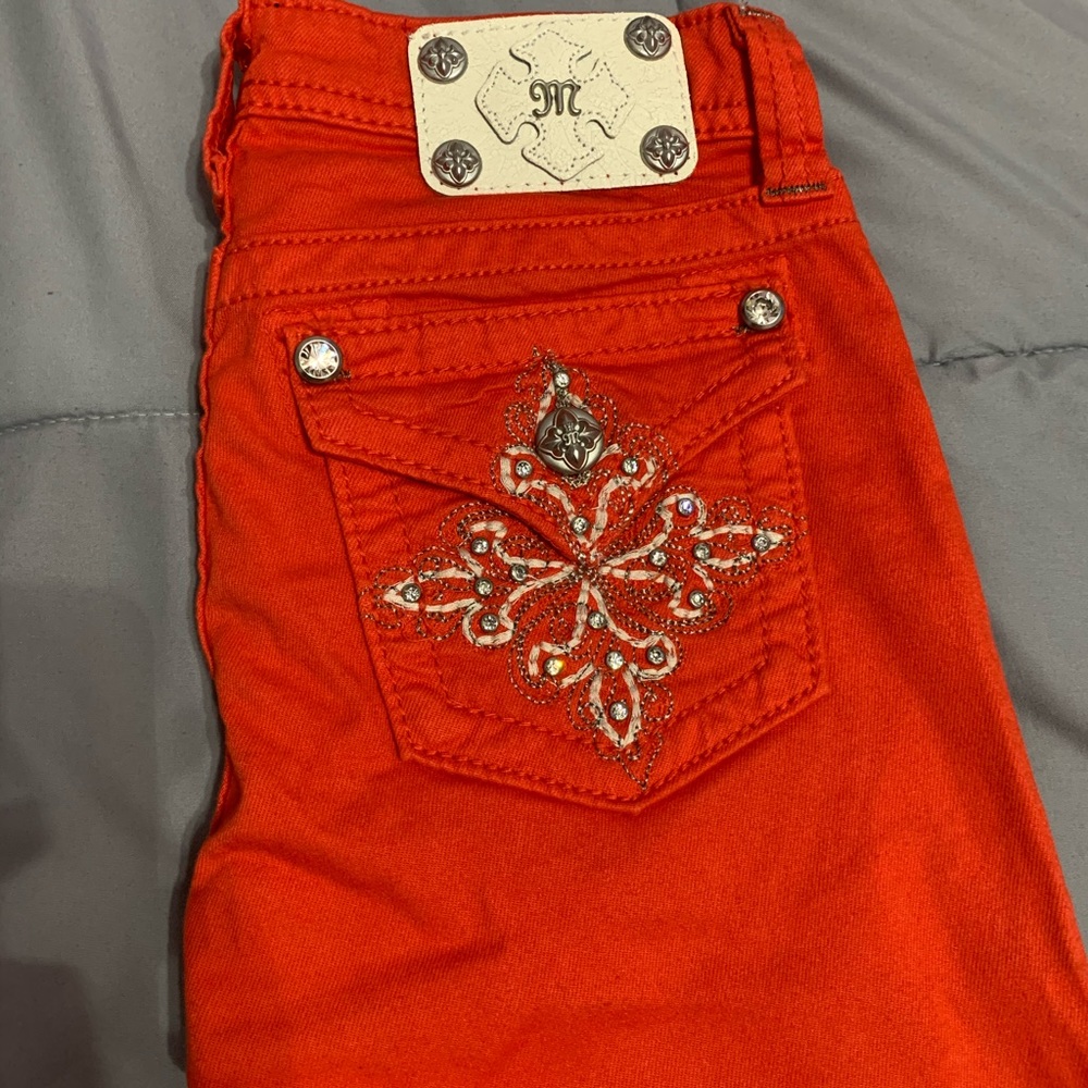 Miss me size 16 orange skinny jeans